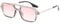 RUNHUIS Vintage Klassische 70er Jahre Quadratische Sonnenbrille für Damen Herren Trendy Retro Slim Rechteck Brille Transparent Grau-Silber/Rosa