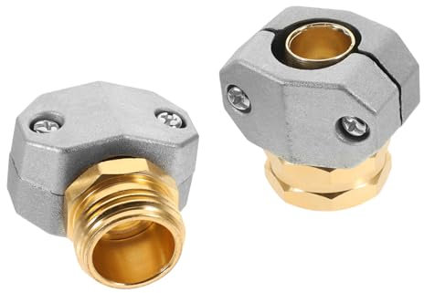 OFFSCH Hose Fitting-Connector Set 5/8-3/4in Garden Hose Coupler Heavy Duty for Repair Irrigation