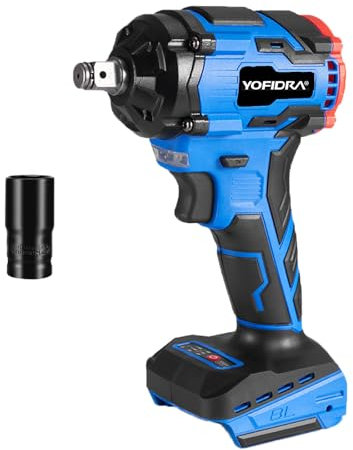 450N.m Schlagschrauber Kompatibel mit Makita 18V Akku, 3-Gang Bürstenloser Elektrischer Schlagschrauber mit 22mm Stecknüsse, 1/2 Drehschlagschrauber für Haus und Auto(ohne Akku)