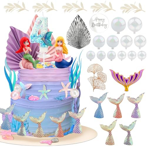 Meerjungfrau Tortendekoration, Ball meerjungfrau Cake Topper, Meerjungfrau unter dem Meer Tortenaufsatz, Torte Topper Geburtstag (4)
