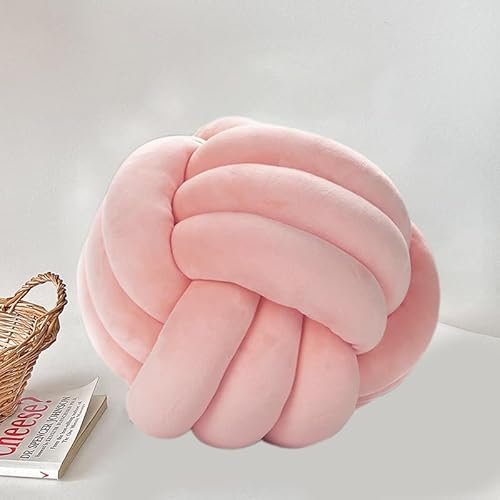 CEWROM Knotenkissen, Dekokissen Dunkelgrau, Knotbugelwurf Kissen Ultra weiche Begleiterin dekoratives handgewebte Knotbugel Lamm Samtsofa Kissen, Sofa Bett Deko Kissen Runden für Kind Schlafzimmer