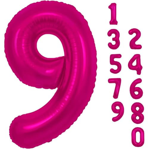 Ballons gonflables en forme de chiffre rose pour anniversaire, fête, décorations - Numéro 20 - 81 cm