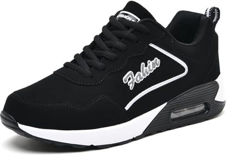 HENRVIEG Baskets Femme Chaussures de Course Air Respirant Léger Confortable Sport Outdoor Fitness Gym Athlétique Sneaker Noir 38 EU