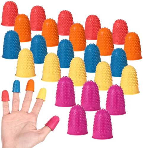 25 Stück Fingerlinge Silikon Fingerschutz Gummi Fingerkissen Fingerkuppen Schutz Rutschfeste Verbrühungs Fingerkappe Wiederverwendbare Fingerhut Zum Büro Nähen Gärtnern Wachsen Kleben Saitenübung