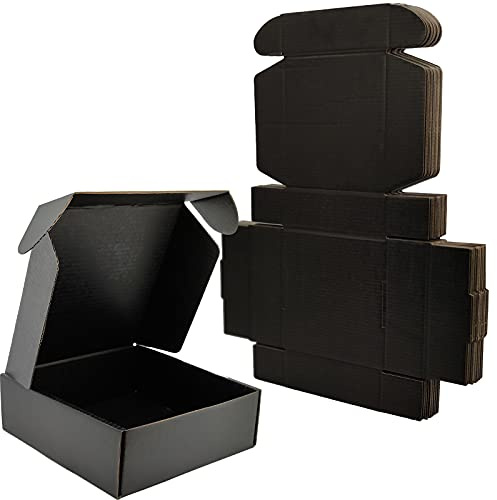 Cenoid Kleine Versandkartons 200x200x100 mm Schwarz Maxibrief Warensendung Karton Versandboxen Verpackungskartons Pakete für Versand (25 Stück)