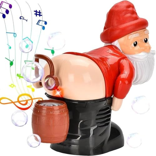 Machine à Bulles Père Noël Pet – Jouet à Bulles Automatique avec Lumières et Musique, Cadeau Amusant pour Noël, Fêtes en Extérieur et Jardin (H)