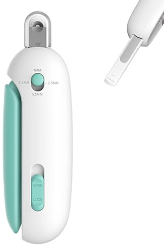 Wanheart Haustier Krallenschneider mit Nagelfeile – Sicherer Katzen- & Hunde-Nagelknipser aus Edelstahl, Anti-Spritz-Schutz, Ergonomischer Griff, Für Kleine und Mittelgroße Haustiere (Blau)
