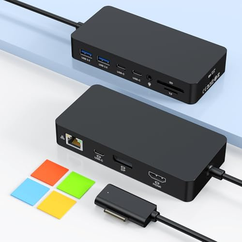 Microsoft Surface Dock 2, Concentrador Surface 12-en-1,4K HDMI+DP+RJ45, Incluye Adaptador de Corriente 120W,Compatible Surface Pro 11/10/9/8/X/7+/7, Laptop 7/6/5/4/3, Laptop Studio 2/1, Go 4/3/2/1