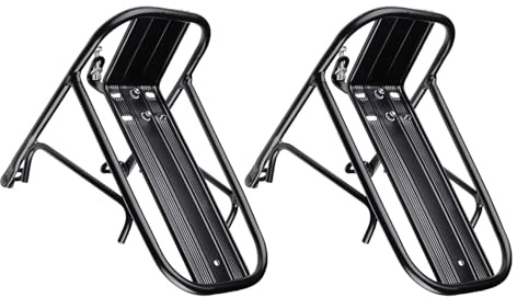 Hohopeti 2 Stück-Pack Fahrrad Frontgepäckträger aus Stabilem Metall mit 5 Kg Traglast und Frontgabel Befestigung für Mountainbikes und Urbane Pendlerfahrten