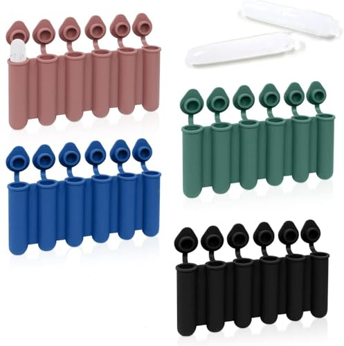 4 piezas de molde para cubitos de hielo de silicona, molde para cubitos de hielo en forma de supositorio, molde para cubitos de hielo mini con tapa de fácil extracción, para botellas, fácil