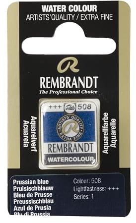 Talens : Rembrandt Watercolour : Half Pan Prussian Blue