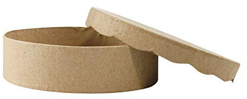 Decopatch Décopatch BT008O Box rund flach (aus Pappmaché, 11 x 11 x 3 cm, zum Verzieren, ideal für Ihre Wohndeko) Kartonbraun