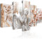 B&D XXL - Wandbilder XXL Engel Vintage 200x100cm 5 tlg - Wand Deko Leinwand Bilder Groß Wanddeko Wohnzimmer Schlafzimmer Kunstdrucke - Orchidee Holzoptik Liebe h-C-0001-b-m