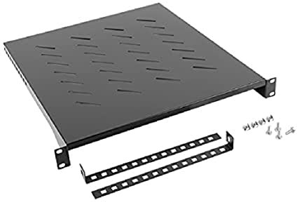 LANBERG - Rack Cabinets Fixed Shelf 19'' 800mm, 1U/483x500mm, MAX Load Capacity up to 25kg Black