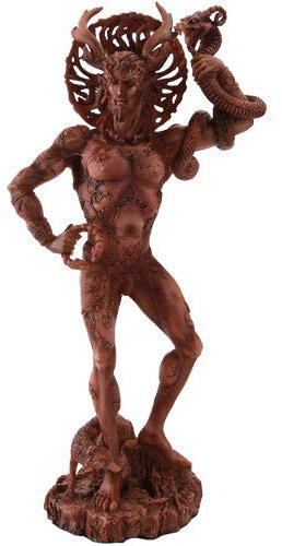 Pacific Giftware Celtic Horned God Cernunnos Collectible Statue by Artist Maxine Miller 10 Inch (Red Wood)