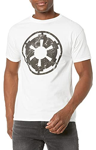 Star Wars Herren Empire Emblem T-Shirt, Weiss/opulenter Garten, Klein
