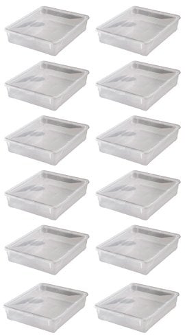 12x Aufbewahrungsboxen „Clear Box“ mit 9 Litern, 40,0 x 33,5 x 8,5 cm - transparent - stapelbar - Kunststoff/Plastik