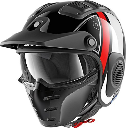 SHARK Motorradhelm X-DRAK TERRENCE KWR, Schwarz/Weiss/Rot, XS
