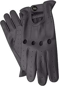 Lederhandschuhe, ohne Futter für Herren, Vintage-Stil, Retro-Stil, luxuriöse Handschuhe aus weichem Rindsleder, klassische Saiten mit 4 Löchern für Gelenke Gr. 70, braun