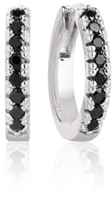 Sif Jakobs Jewellery Damen-Creolen 925er Silber Zirkonia One Size Silber 32014862 Schwarz Medio Sterlingsilber 925