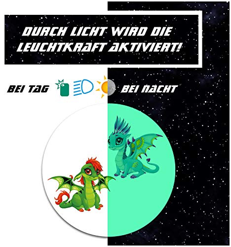 Schutzfolie für Tonie Lauscher Design Aufkleber Cover für Kopfhörer kindgerecht passgenau selbstklebend Folie Zubehör für Kinder Spielzeug Y055 (Nr. 37 Drachen, Nachtleuchtend)