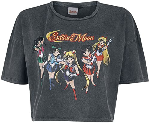 Sailor Moon Group Frauen T-Shirt schwarz L 100% Baumwolle Anime, Fan-Merch, Festival, Filme