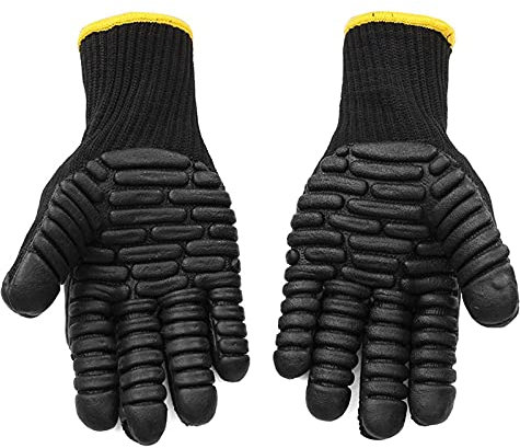 Guantes de trabajo 1 parines anti vibración resistencia a los golpes que absorben el mecánico de seguridad de la seguridad de los guantes de protección de los gadgets al aire libre Gilves de goma del
