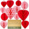 Premium Reusable Party Decorations - 15pc Set for Wedding, Birthday, Garden, Engagement - Paper Fans, Pom Poms, Lanterns, Honeycomb Decor
