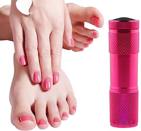 Mini Lampada Unghie,Lampada per Gel Unghie,Lampada UV LED Portatile,Asciuga Unghie UV,Mini Lampada per Unghie UV LED,Asciuga Unghie per Manicure Pedicure,Rosa Rossa (Batterie non Incluse)
