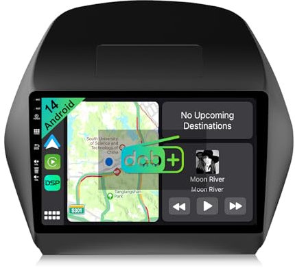 YUNTX [DAB-4G+64G] Android 13 Autoradio für Hyundai Tucson IX35(2010-2015)-[Integriertes DAB+/CarPlay/Android Auto/DSP/GPS]-10.1” IPS 2.5D Touch-Screen-Kostenlose MIC+Kamera-USB/MirrorLink/Bluetooth