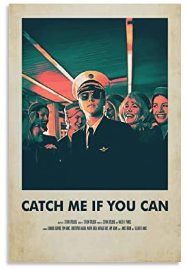 Vintage-Filmposter Catch Me If You Can, ästhetische Poster für Schlafzimmer, dekoratives Gemälde, Leinwand, Wandposter und Kunstbild, Wohnzimmerdekoration, Poster, 30 x 45 cm