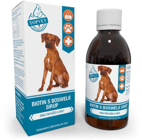 Biotin mit Boswellia-Sirup für gesundes Hundefell - schmackhaft, einfach in der Anwendung - Für hochwertige Haut und Fell - Biotin Hund 200 ml (400 ml)