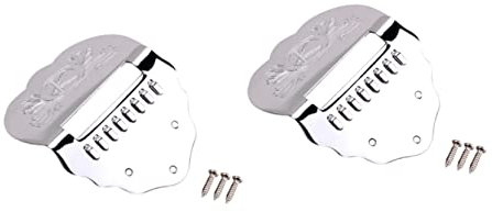 Milisten 2pcs k Word Mandolin Tailpiece Parts Scalloped Metal Tailpiece for Mandolin Guitar Replacement String Butler Guitar Parts String