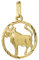 NKlaus Stier Sternzeichen 585 Gelb Gold 14 Karat 15mm Kettenanhänger Horoskop Zodiak 9150 13319