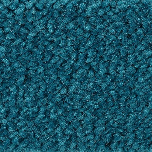 Teppichboden Auslegware Kräuselvelours Qualität 400 cm und 500 cm breit in Petrol Blau sehr weich Teppich Meterware mit Textilrücken für Schlafzimmer (5 m x 8 m)