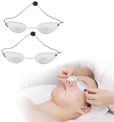 KARELLS Lunette Uv Cabine, Lunettes Uv, 2 Pièces Lunette Uv, Lunettes Bronzage, Lunettes de Solarium, Silicone Souple Durable Confortable, Lunettes de Solarium, Lunettes de Protection UV(blanc)