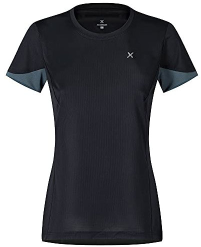 MONTURA Join T-Shirt da Trekking e Arrampicata Traspirante da Donna (IT, Testo, L, Regular, Regular, Nero/Piombo)