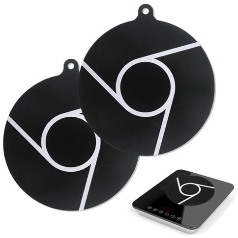 2Pcs Induction Hob Protector,Induction Cooktop Mat Magnetic Cooktop Scratch Protector Silicone Induction Protective Cover Thermal Insulation Protects The Plate (20×20, Black Round)