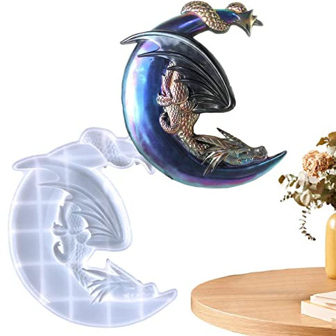 AAKOMA Moule de dragon, moule en résine animal, dragon fondant moule animal dragon chocolat moule cuisson moule outil pour décorer les gâteaux en polymère