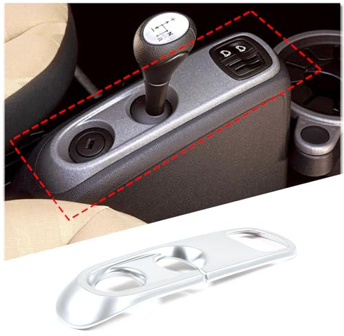 DIYUCAR ABS Kunststoff Auto Mittelkonsole Schalttafel Rahmen Abdeckung Verkleidung für Mercedes-Benz Smart 451 Fortwo 2009-2015 LHD (Silber)