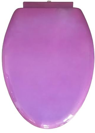 Dazzluxe Farbiger, Länglicher Toilettensitz, 18,5 X 14,2 Zoll, Soft-Close-Toilettensitzbezug Mit Schnellverschluss Für Einfache Reinigung, Toilettendeckel Aus PP-Kunststoff, Belastung 400 Pfund,Lila