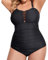 CheChury Push Up Maillot de Bain Femme 1 Pièces Grande Taille Maillot Gainant Ventre Plat Sexy Licou Maillot de Plage Réglable Rembourré Amincissant Monokini,Noir,XL