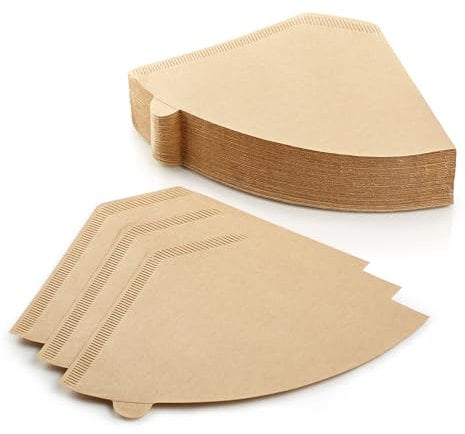 100 Pcs #4 Unbleached Paper Coffee Filters for Cuisinart, Ninja, BLACK+DECKER & other 8-14 Cup Coffee Makers - Perfect for Pour Over and Drip Coffee