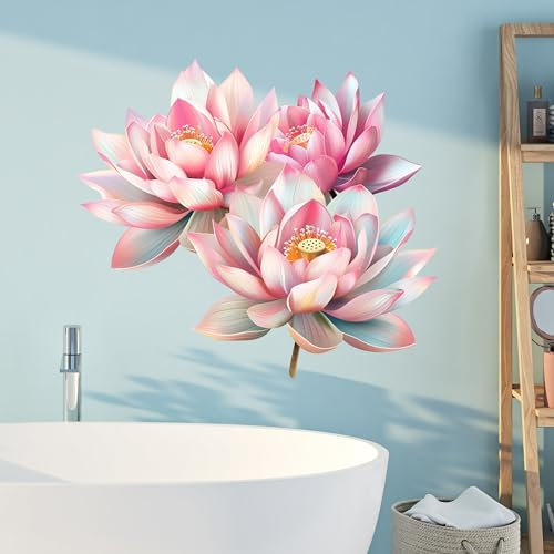 GRAZDesign Wandtattoo Bad Seerose Wellness Wandaufkleber Badezimmer - 30x30cm