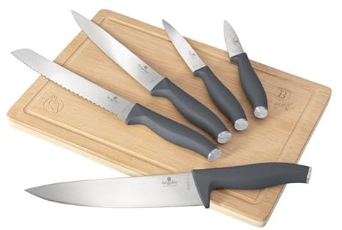 Berlinger Haus Messerset mit Schneidebrett 6 Stück Aspen Collection | Stilvoll, Hochwertig und Elegant