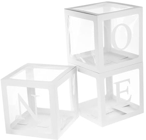 Vaguelly Süße Babyparty-ballonboxen mit Buchstaben Dekorative Boxen für Die 1. Geburtstagsparty