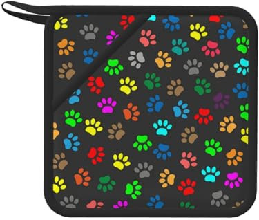 Stampa della zampa di animale a colori, Presine, Presine da cucina in silicone anti-caldo, resistenti al calore