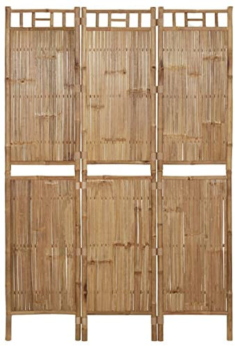 Xichuzi 3-TLG. Raumteiler, Trennwand, Paravent, Sichtschutz, Sichtschutzwand, Stellwand, Room Divider, Bambus 120x180 cm