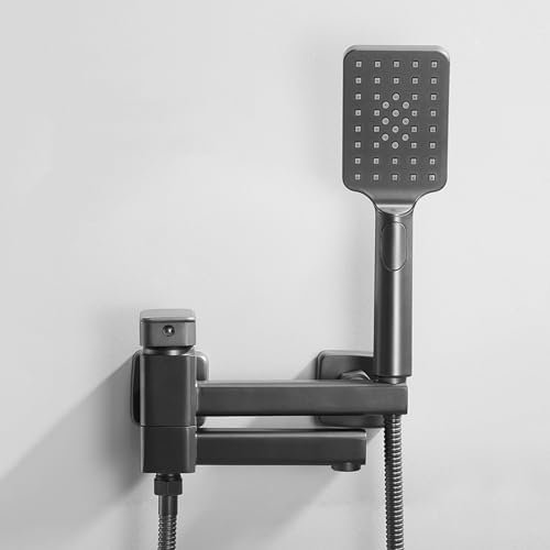 Wall Mounted Bath Shower Mixer tap Gun Gray Single Handle Shower Head for Bath taps Bathroom taps Mixer with Shower Set