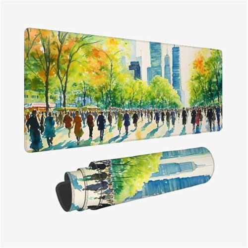 Tappetino Mouse Verde Tappetino Scrivania,Impermeabile Tappetino per Mouse Strada Mouse Pad XXL 1600x800x3mm,Bordi Cuciti Tappetino Mouse Gaming,Tappetino Antiscivolo,Accessori Scrivania Gaming Q1-20